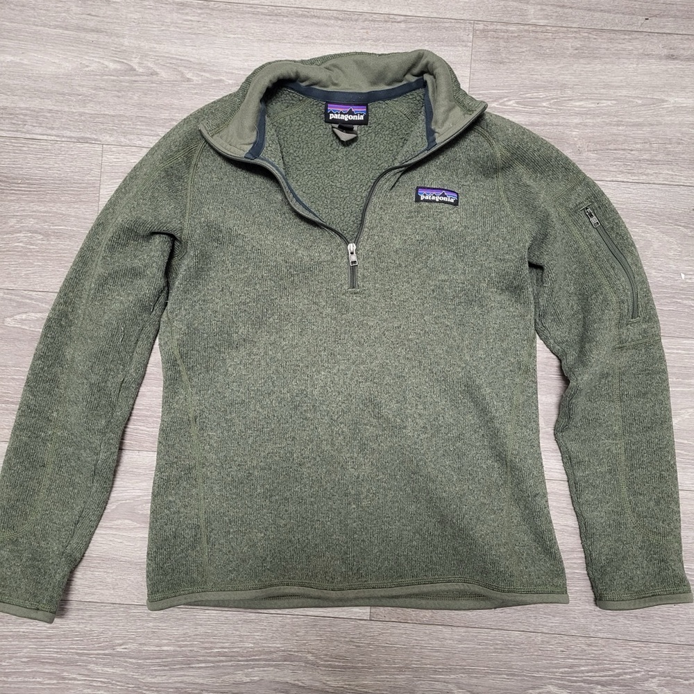 Patagonia Green Quarter-Zip Fleece Pullover Small
